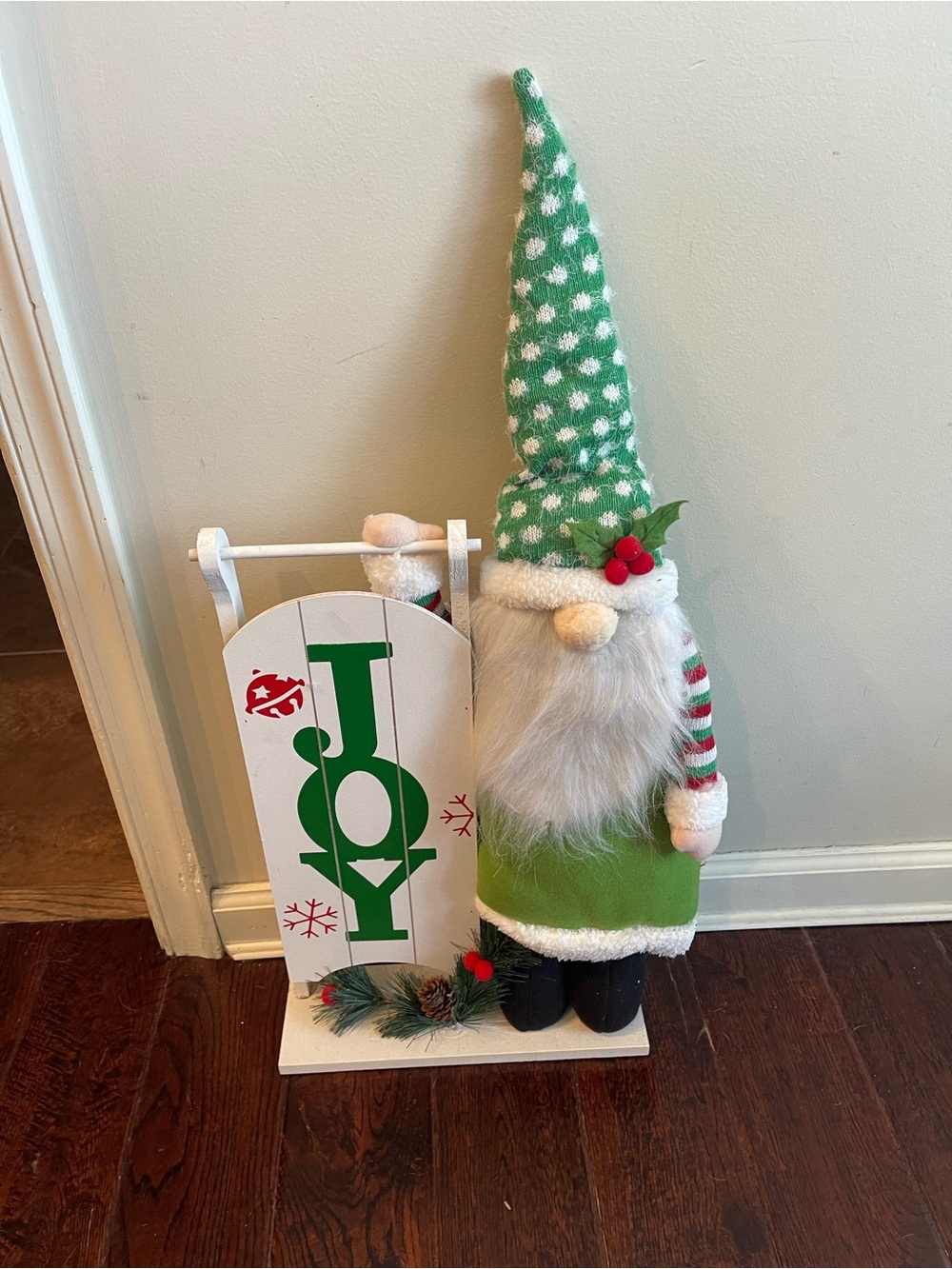Christmas holiday wooden gnome  decor